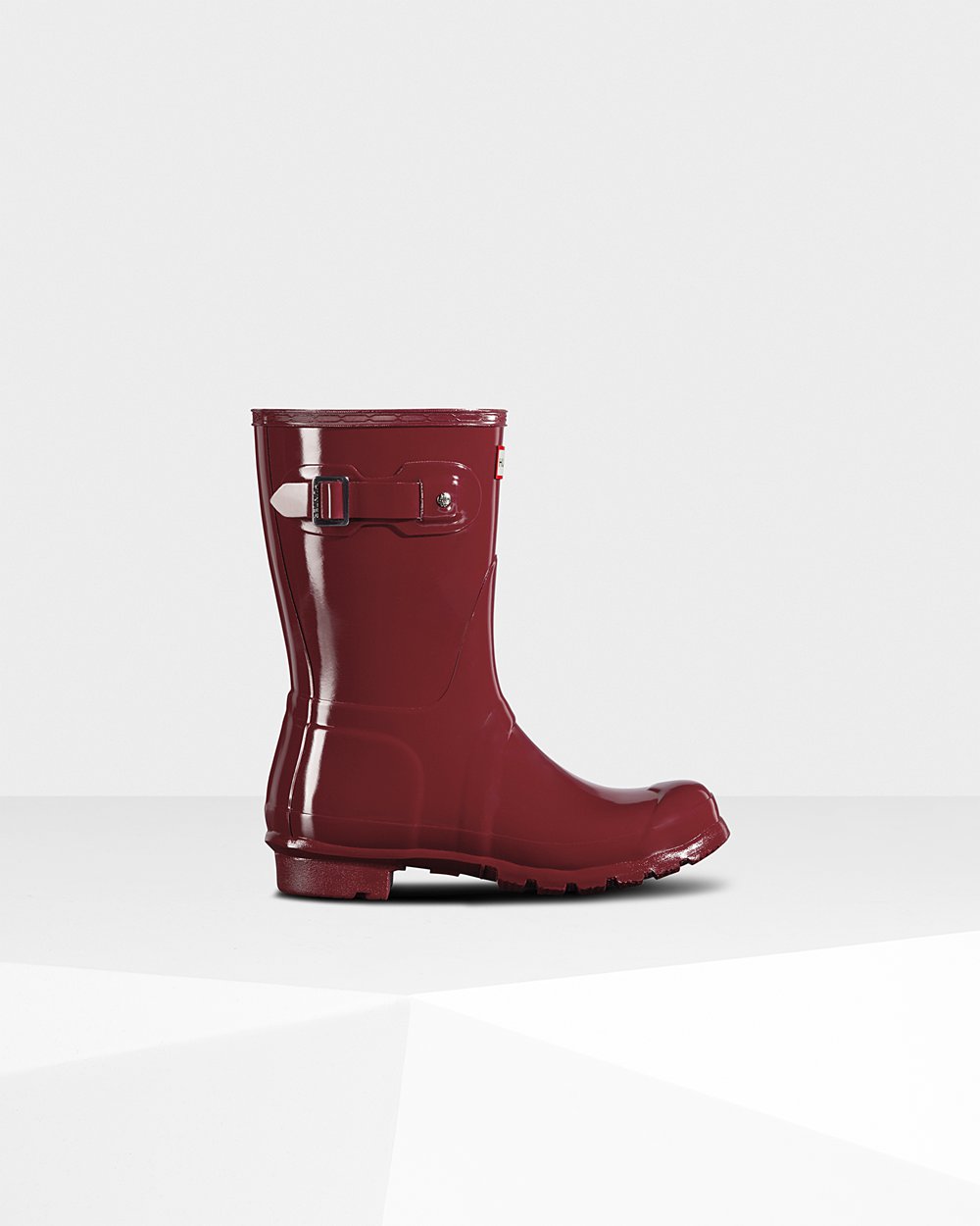 Botas De Cortas Original Gloss Hunter Mujer - Grises Rojos - 084137NHO